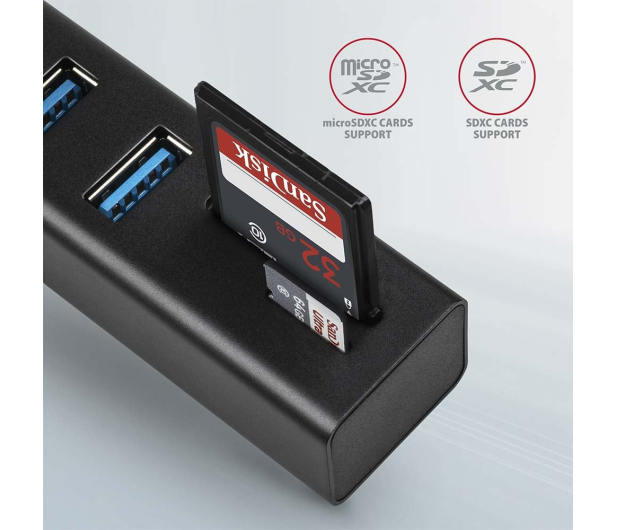 Axagon HMA-CR3A SuperSpeed USB-A hub + czytnik kart - 1485448 - zdjęcie 5